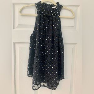 LOFT NWT halter neck black and gold top. Size M